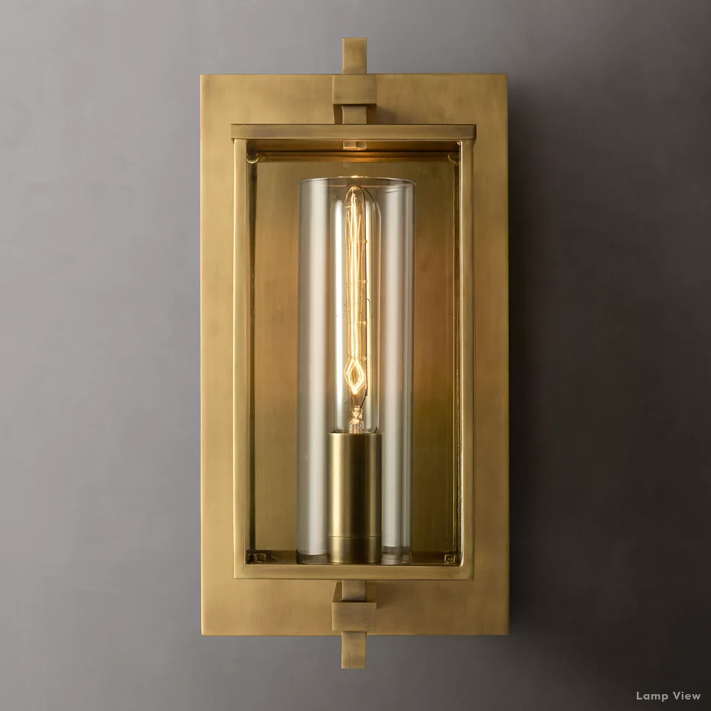 Devaux Glass Pillar Square Wall Sconce