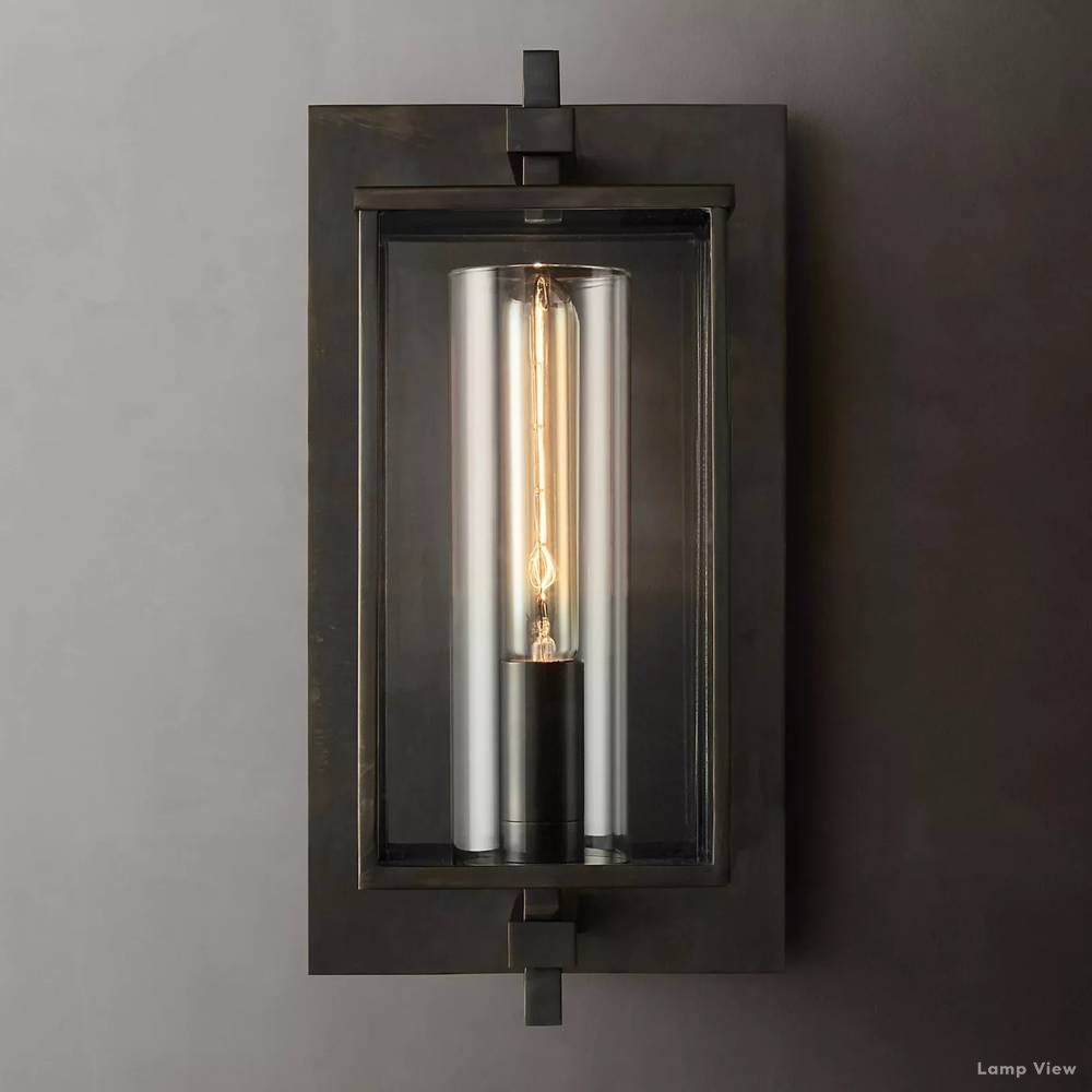 Devaux Glass Pillar Square Wall Sconce