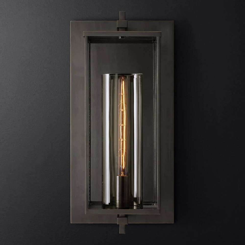 Devaux Glass Pillar Square Wall Sconce