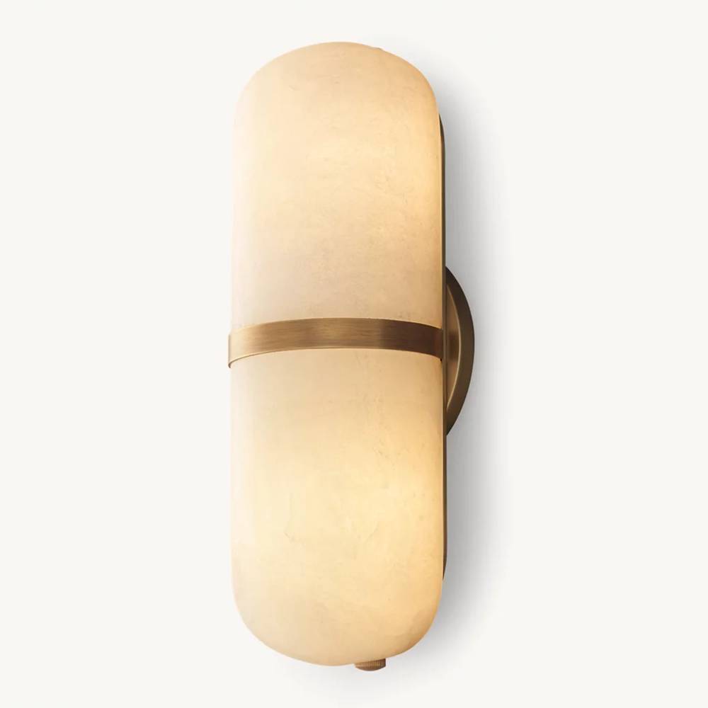 Maderno Clouded Alabaster Pill Wall Sconce