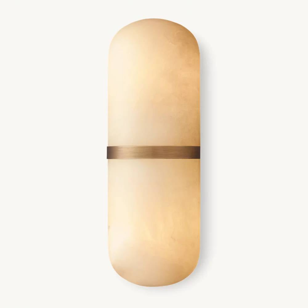 Maderno Clouded Alabaster Pill Wall Sconce