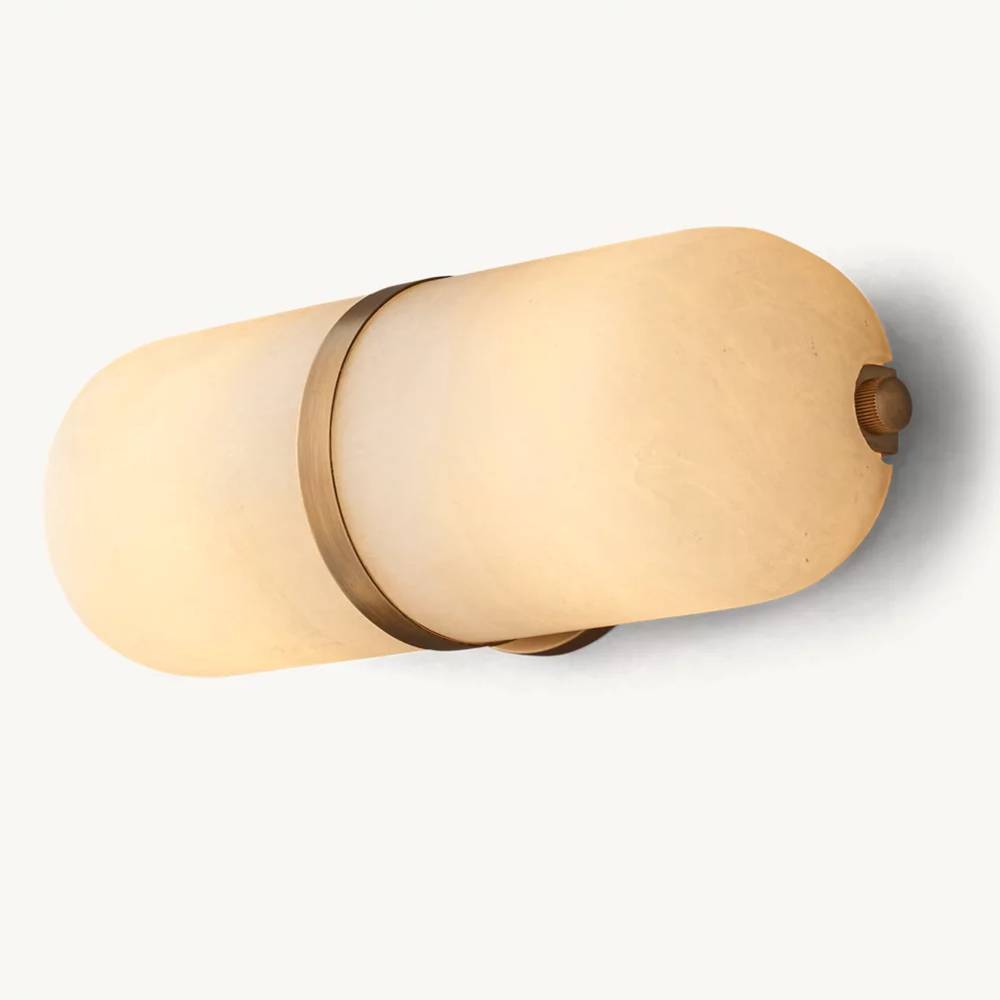 Maderno Clouded Alabaster Pill Wall Sconce