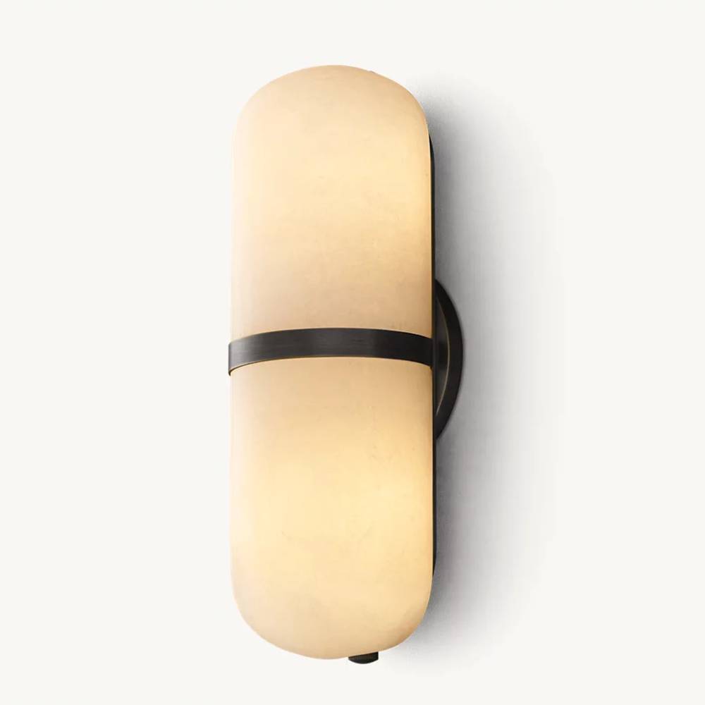 Maderno Clouded Alabaster Pill Wall Sconce