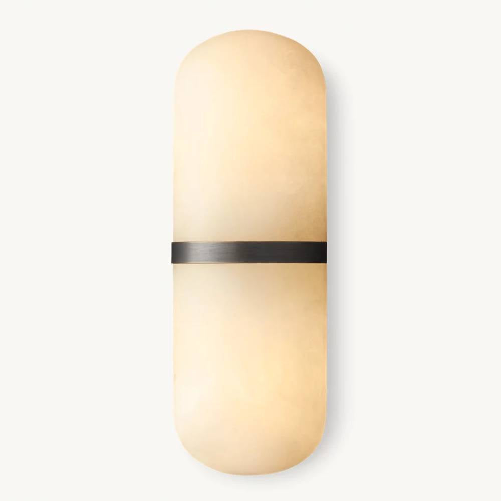 Maderno Clouded Alabaster Pill Wall Sconce