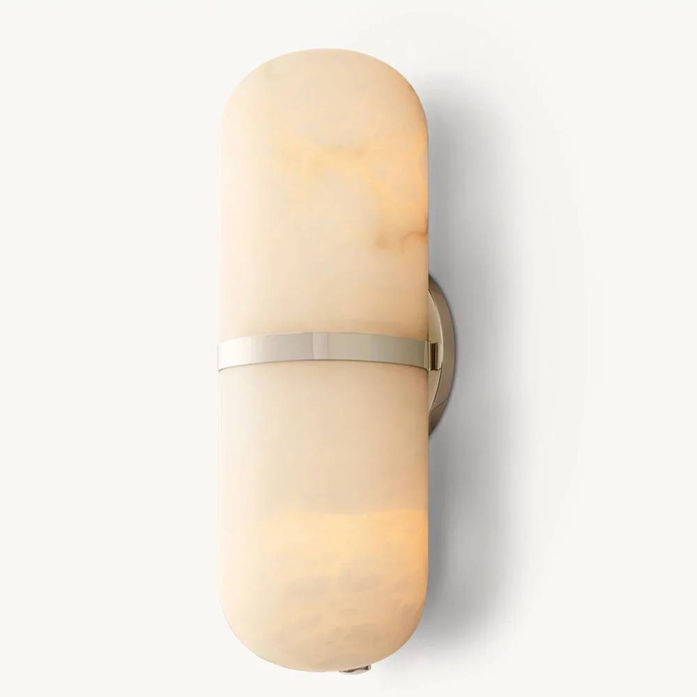 Maderno Clouded Alabaster Pill Wall Sconce