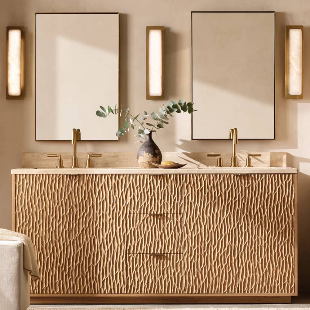 Maderno Clouded Alabaster Linear Wall Sconce