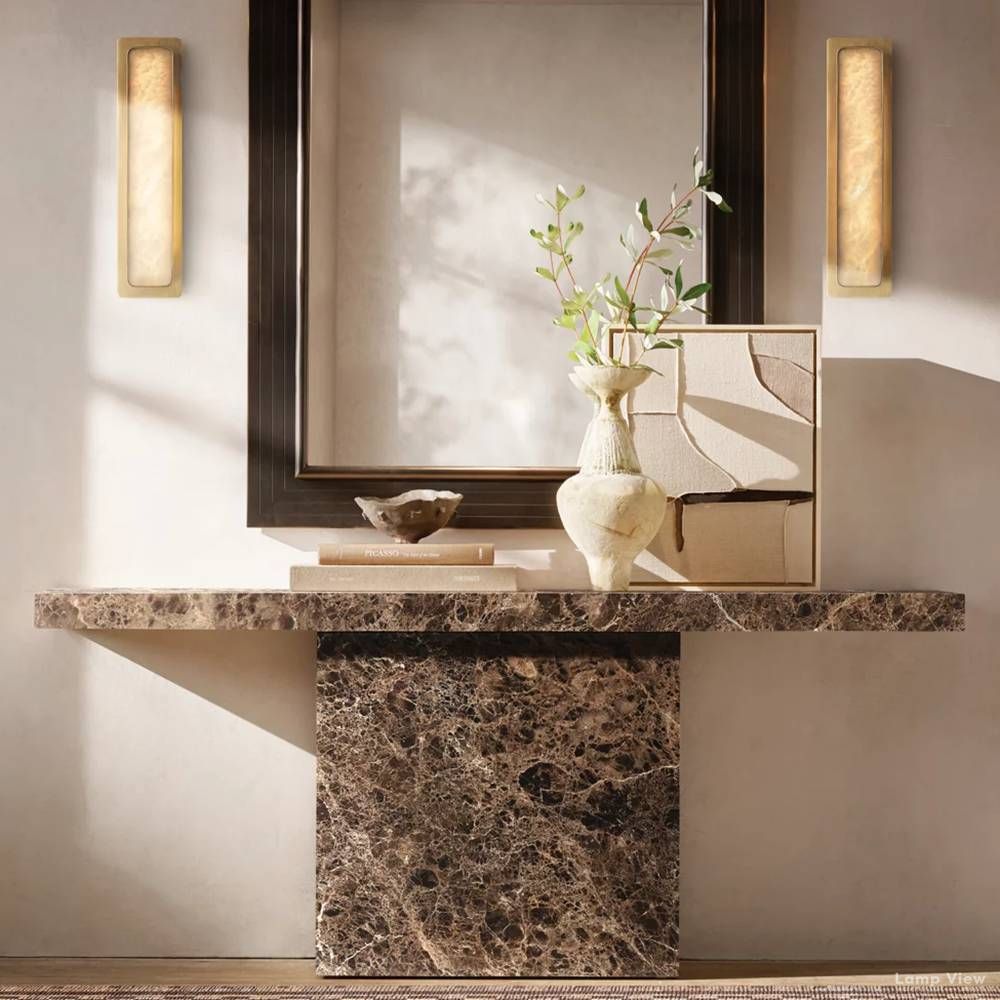 Maderno Clouded Alabaster Linear Wall Sconce