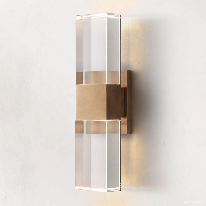 Serra Cubic Crystal Linear Wall Sconce