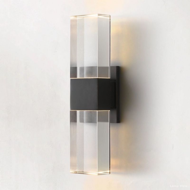 Serra Cubic Crystal Linear Wall Sconce