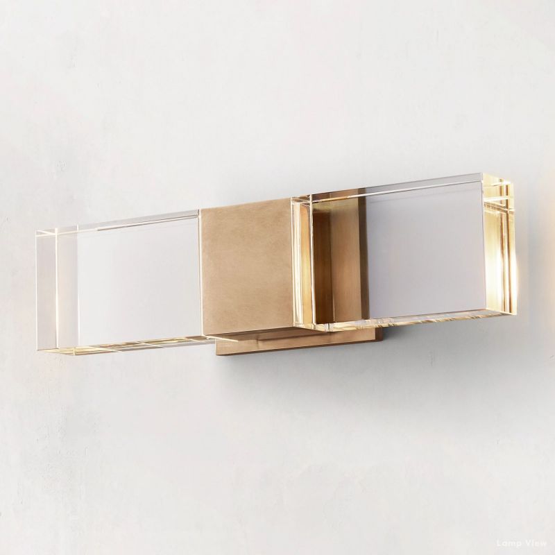 Serra Cubic Crystal Linear Wall Sconce