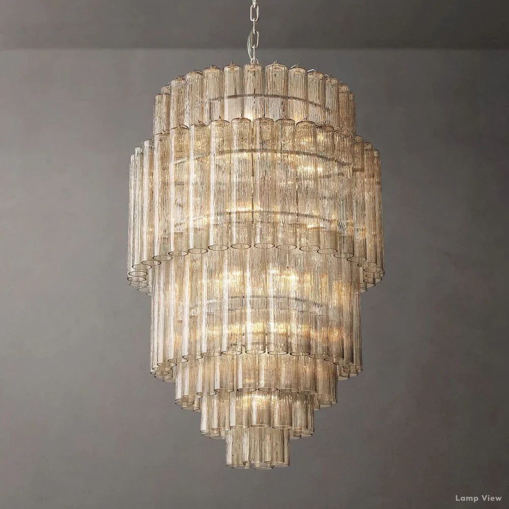 Movani Tiered Glass Round Chandelier