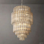 Movani Tiered Glass Round Chandelier