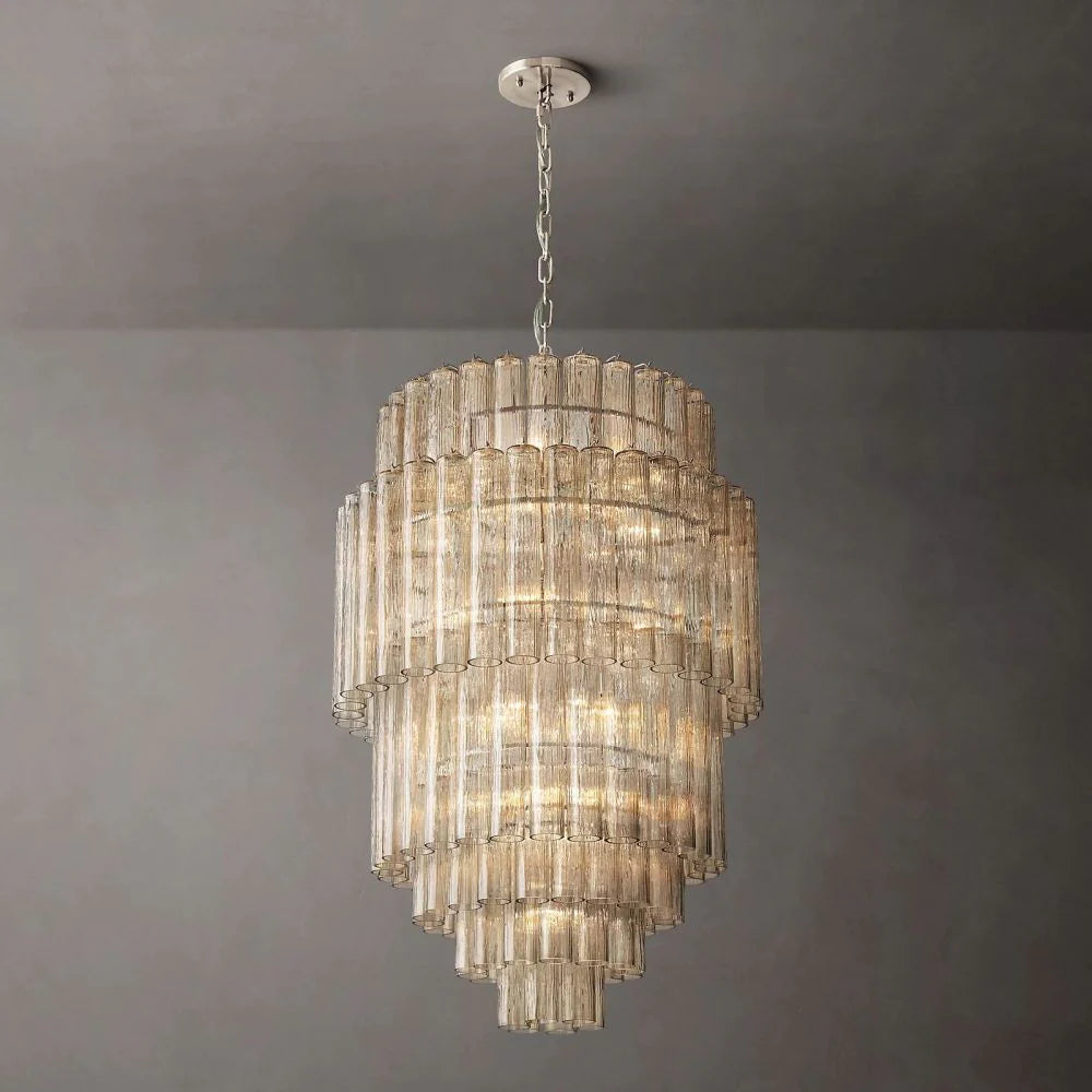 Movani Tiered Glass Round Chandelier