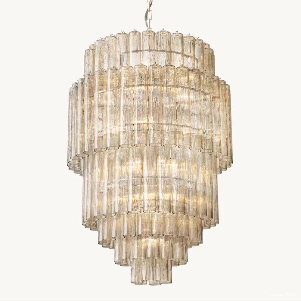 Movani Tiered Glass Round Chandelier