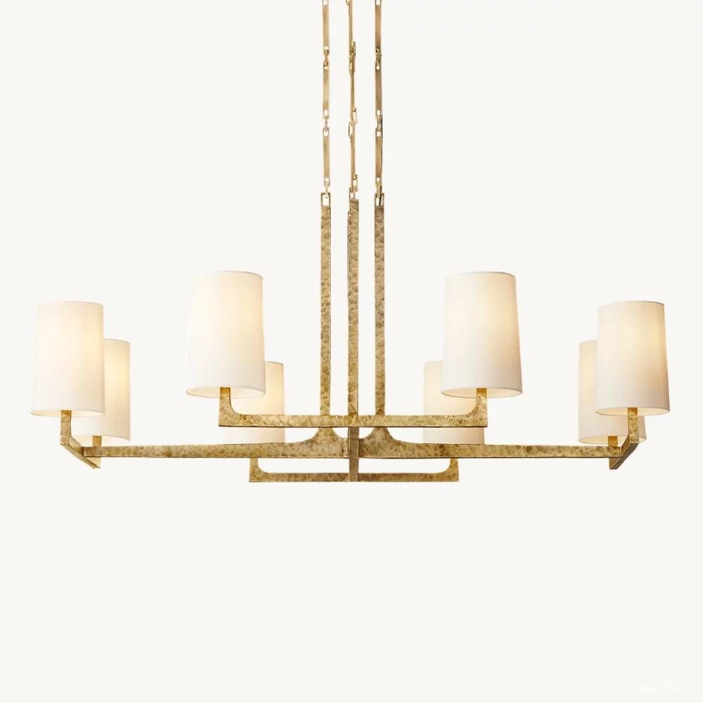 Wright Hammered Form Square Chandelier 48"