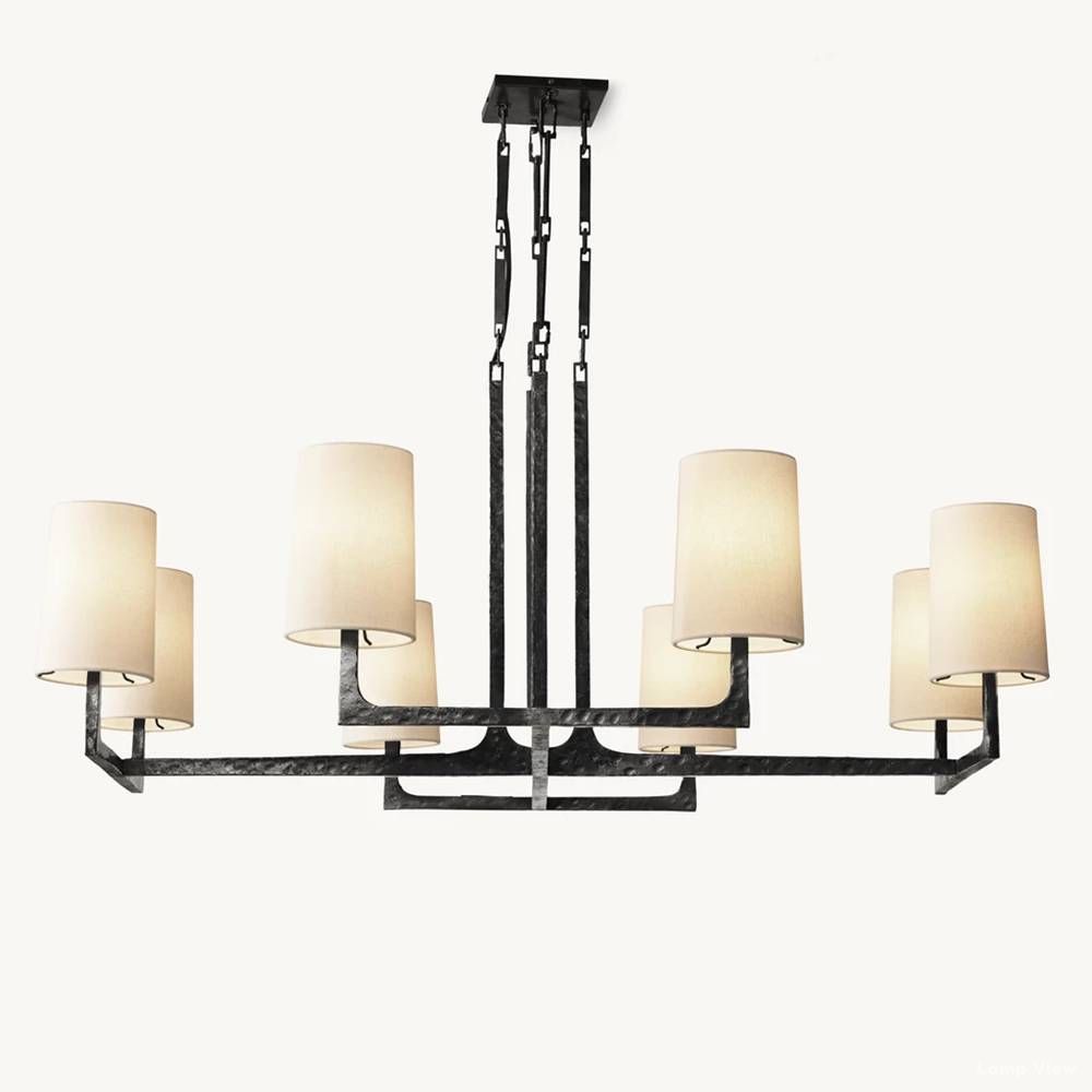 Wright Hammered Form Square Chandelier 48"