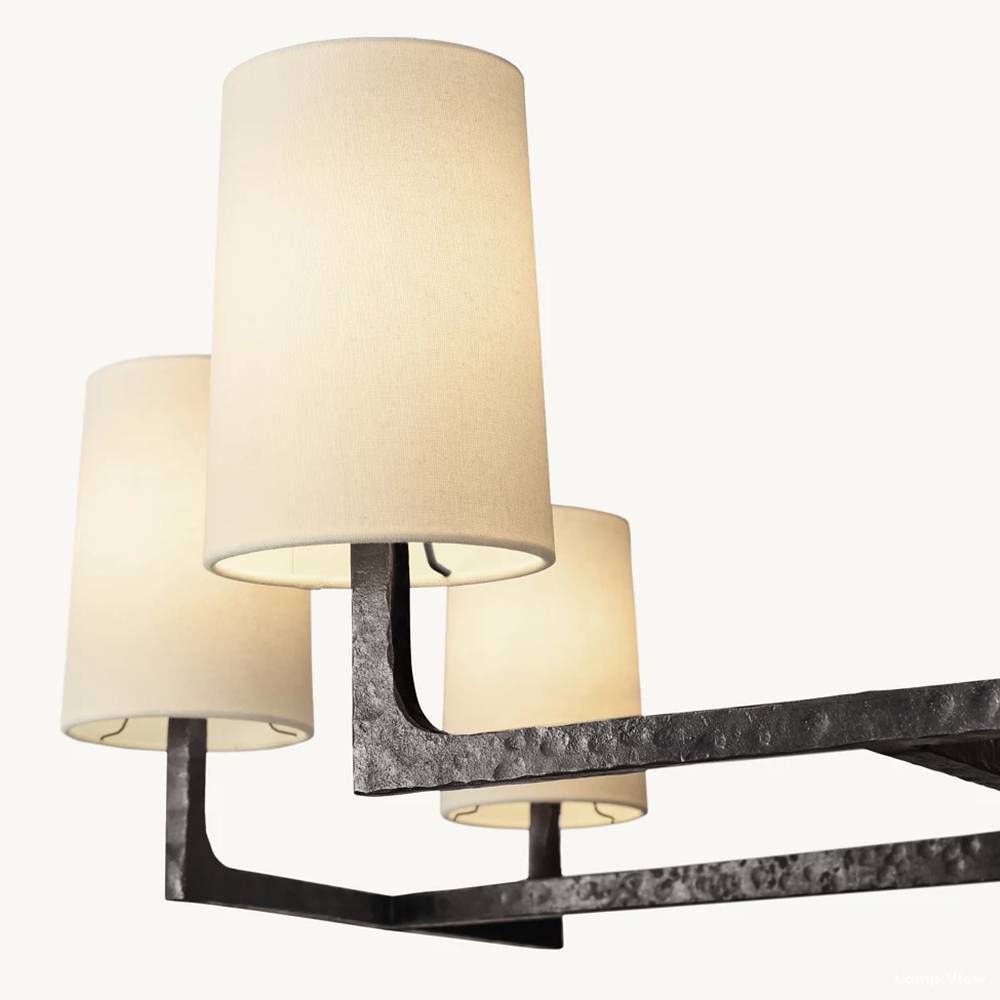 Wright Hammered Form Square Chandelier 48"