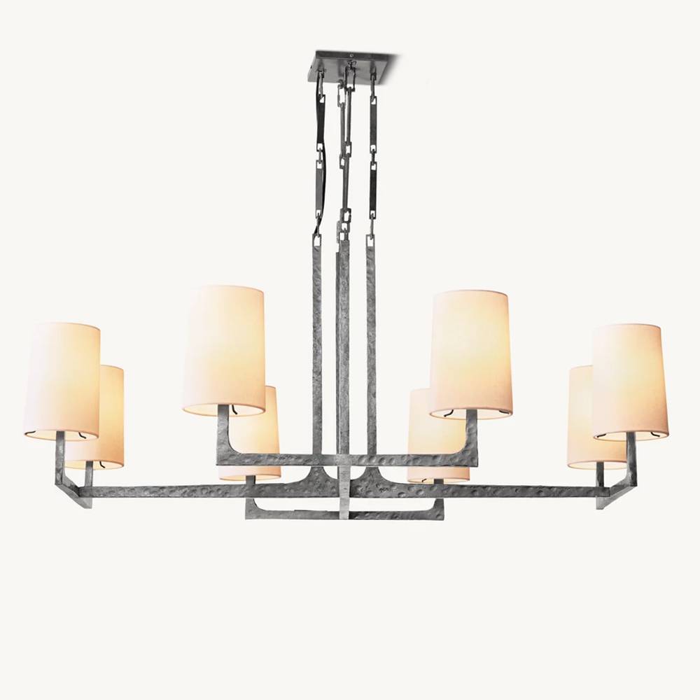 Wright Hammered Form Square Chandelier 48"
