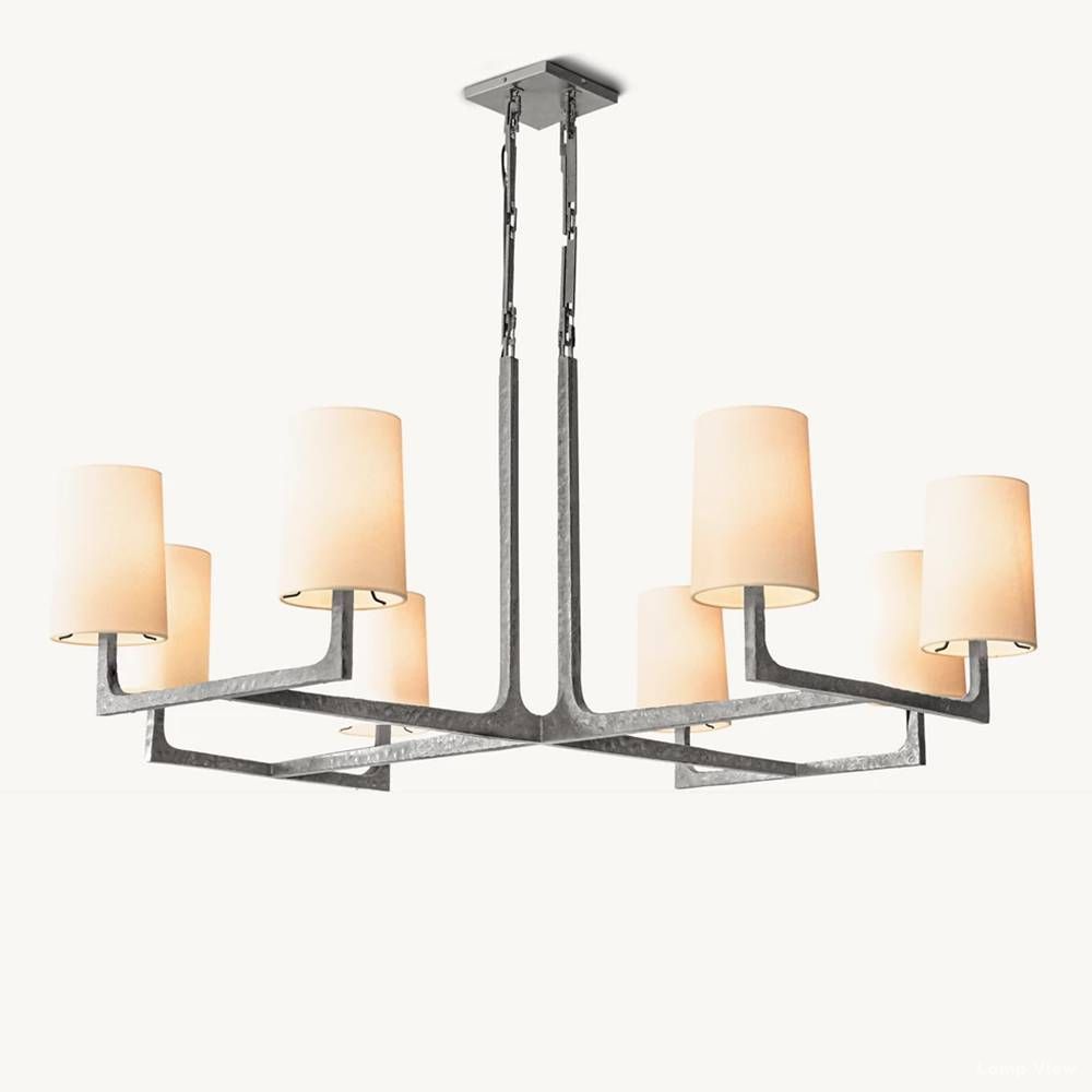 Wright Hammered Form Square Chandelier 48"