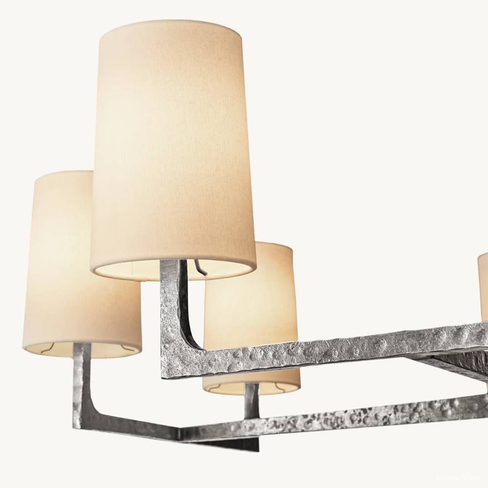 Wright Hammered Form Square Chandelier 48"
