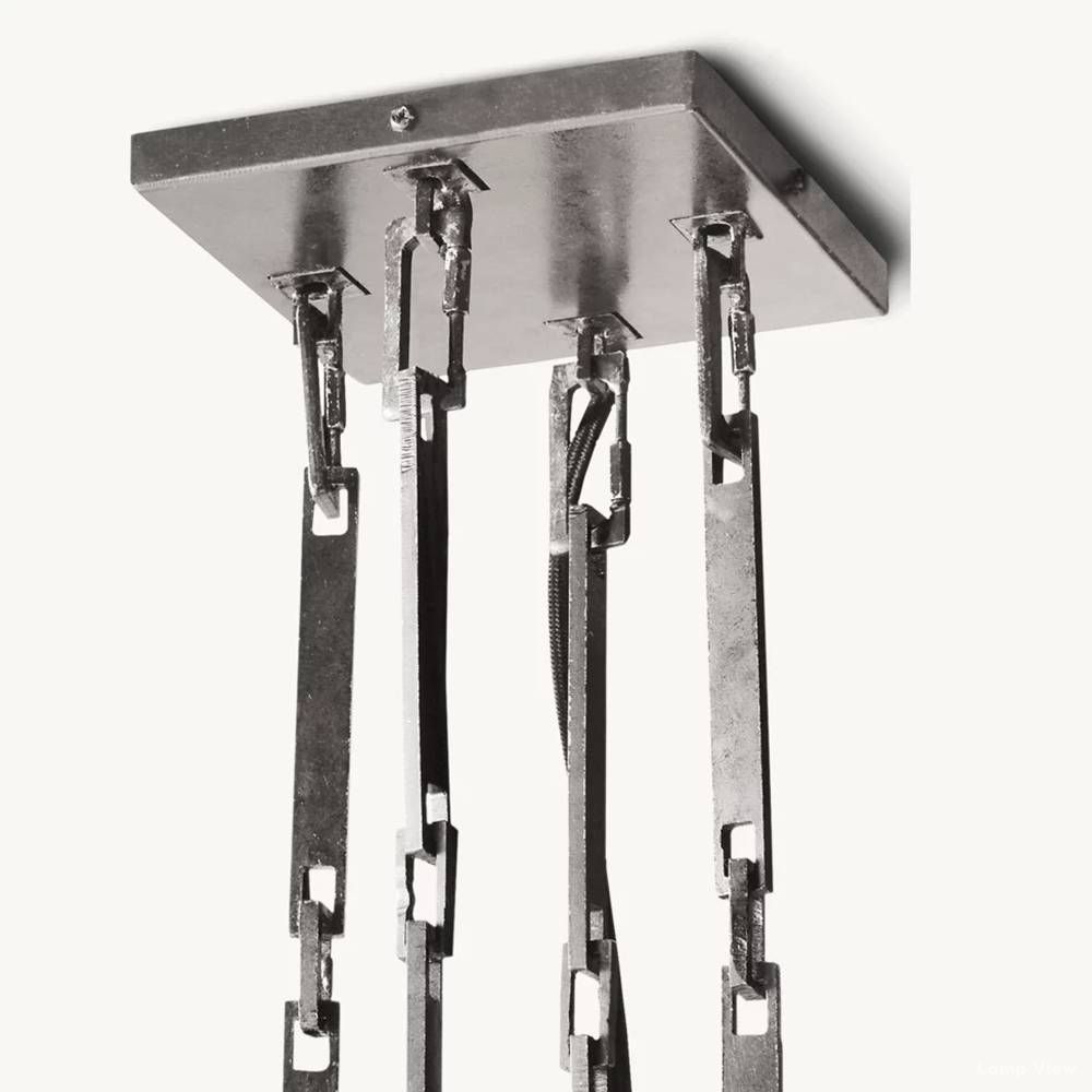 Wright Hammered Form Square Chandelier 48"