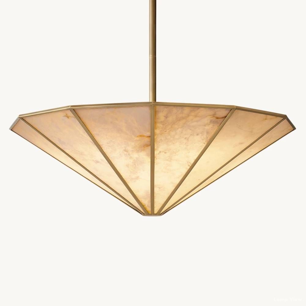 Lucette Alabaster Panelled Round Chandelier 48"