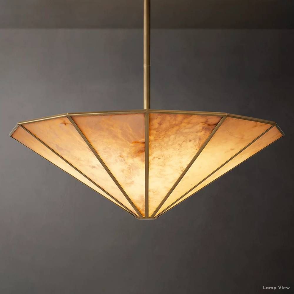 Lucette Alabaster Panelled Round Chandelier 48"