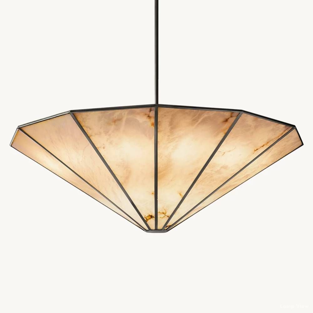 Lucette Alabaster Panelled Round Chandelier 60"