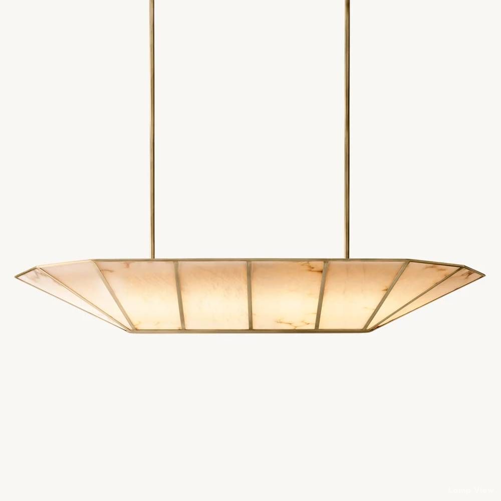 Lucette Alabaster Panelled Linear Chandelier 52"