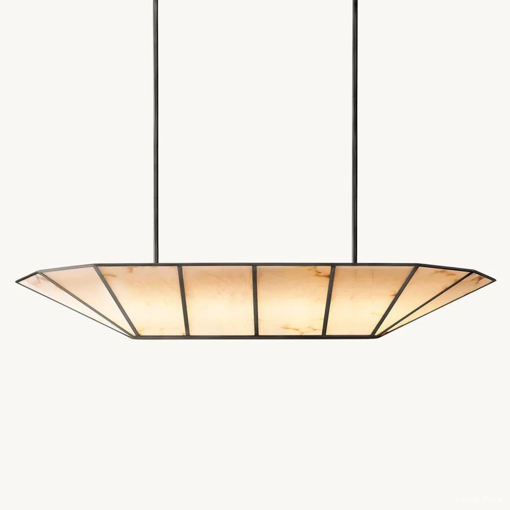 Lucette Alabaster Panelled Linear Chandelier 52"