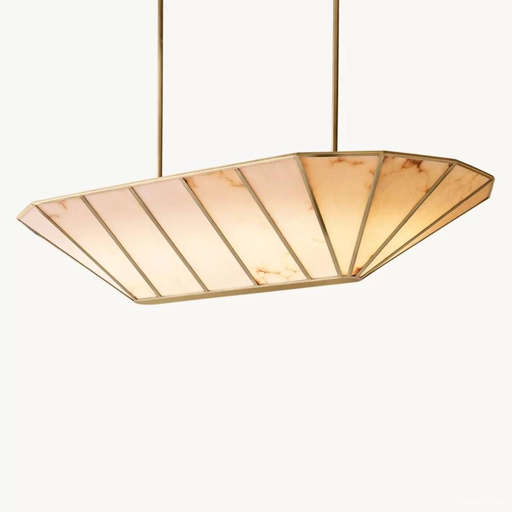 Lucette Alabaster Panelled Linear Chandelier 52"