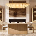 Lucette Alabaster Panelled Linear Chandelier 74"