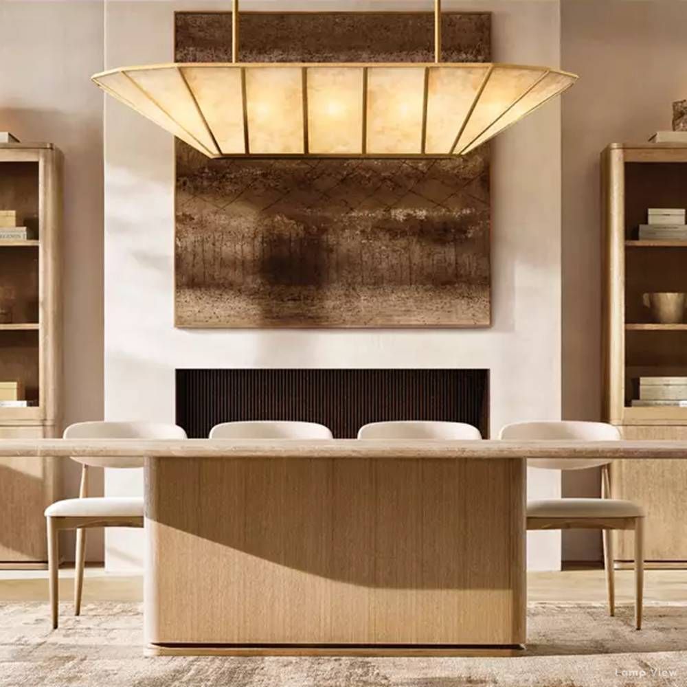 Lucette Alabaster Panelled Linear Chandelier 52"