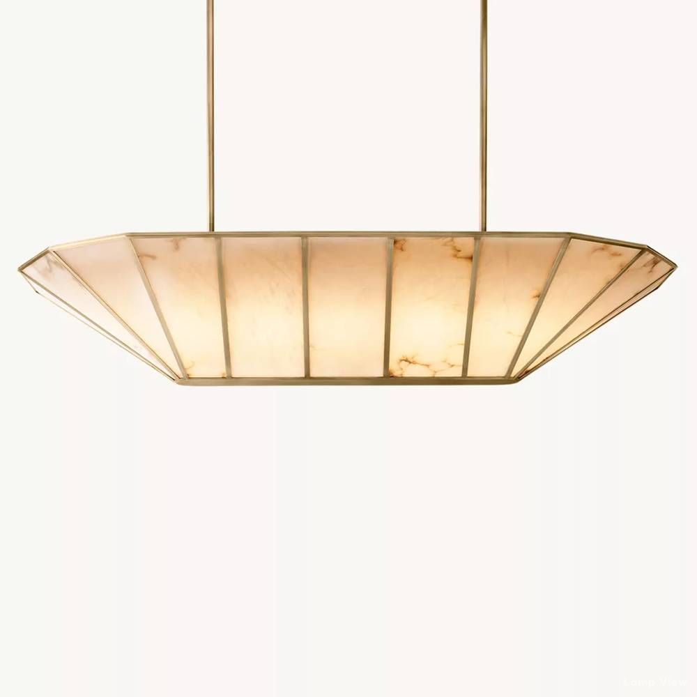 Lucette Alabaster Panelled Linear Chandelier 74"