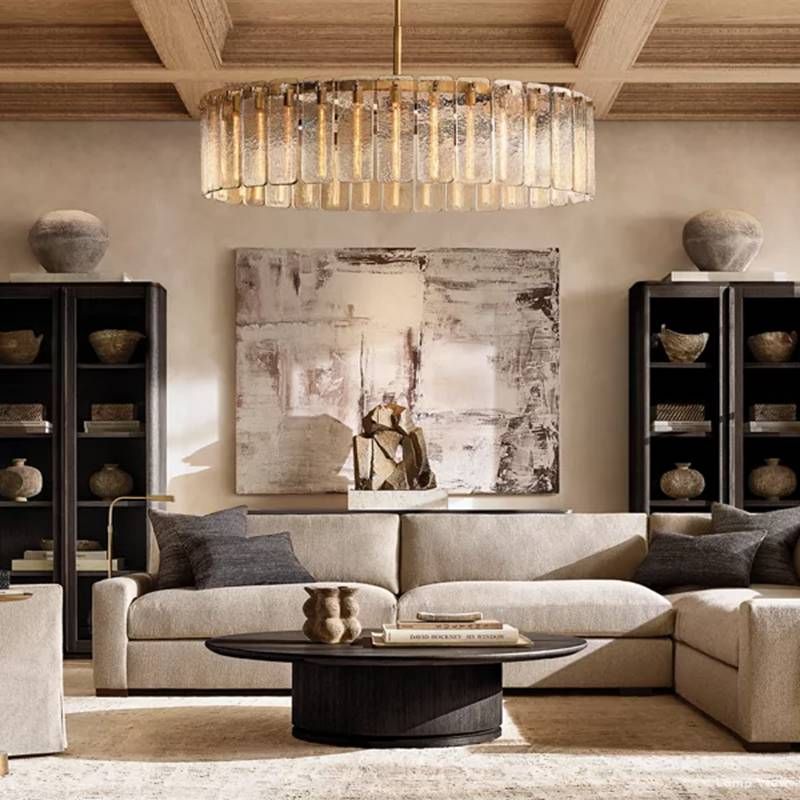 Calamette Diffused Glass Round Chandelier 36"