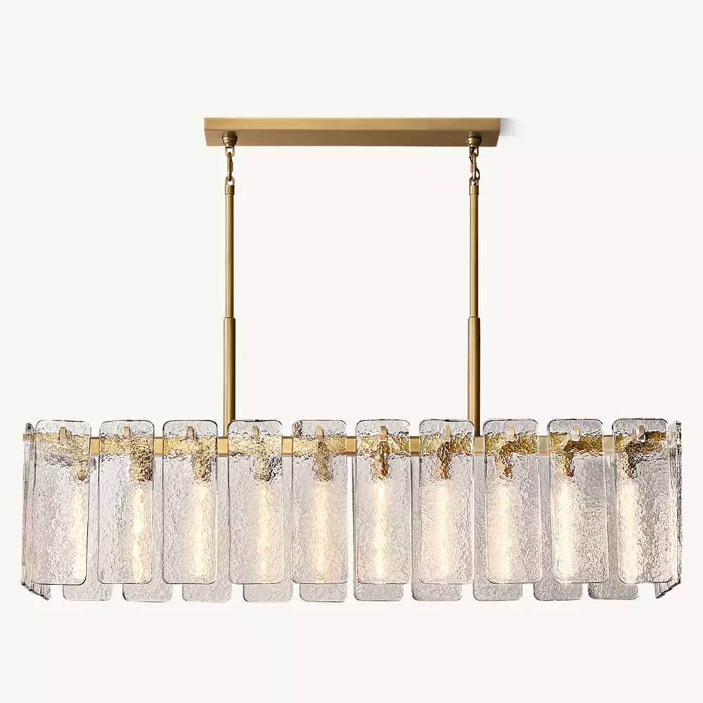 Calamette Diffused Glass Rectangular Chandelier 60"