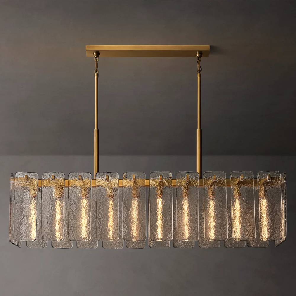 Calamette Diffused Glass Rectangular Chandelier 60"