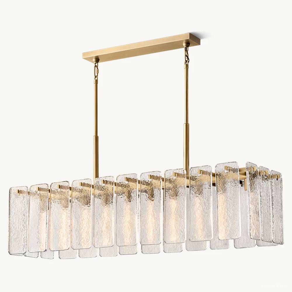 Calamette Diffused Glass Rectangular Chandelier 60"