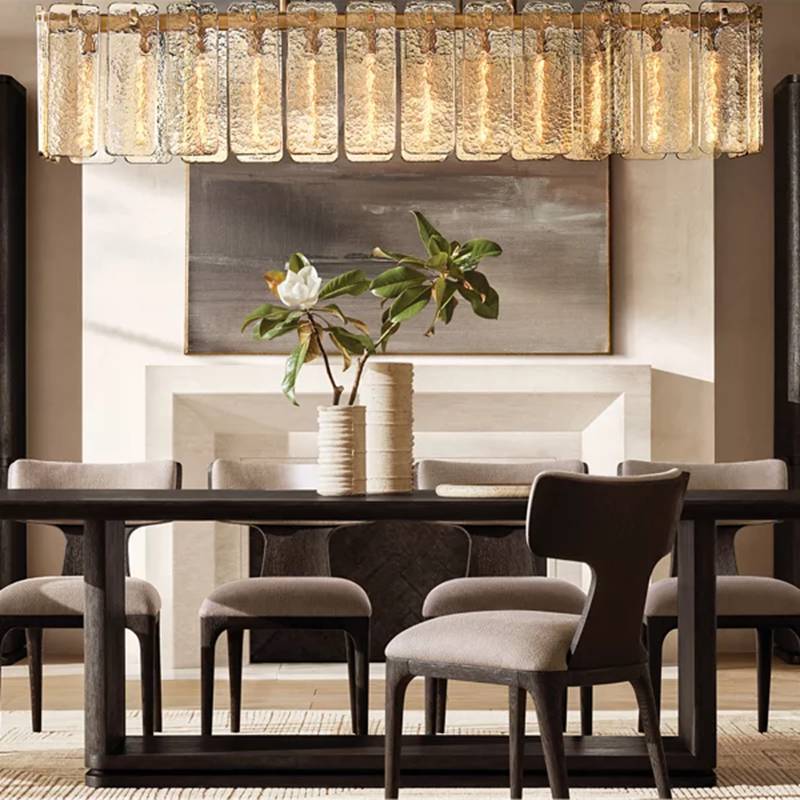 Calamette Diffused Glass Rectangular Chandelier 72"