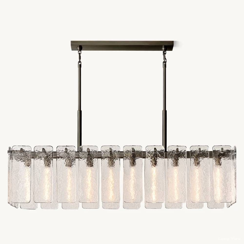Calamette Diffused Glass Rectangular Chandelier 60"