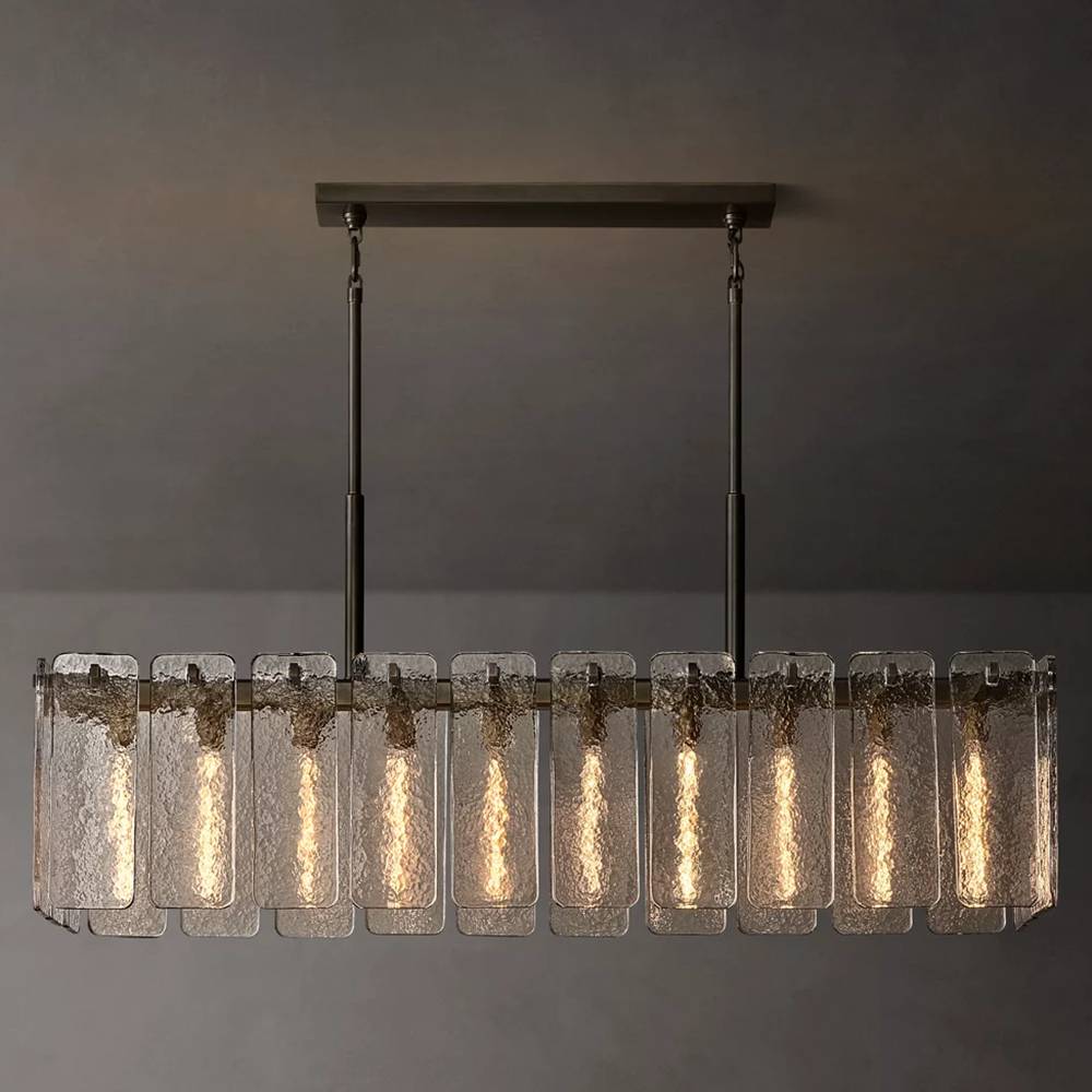 Calamette Diffused Glass Rectangular Chandelier 60"