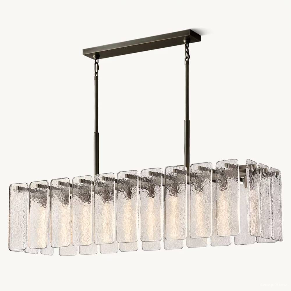 Calamette Diffused Glass Rectangular Chandelier 60"