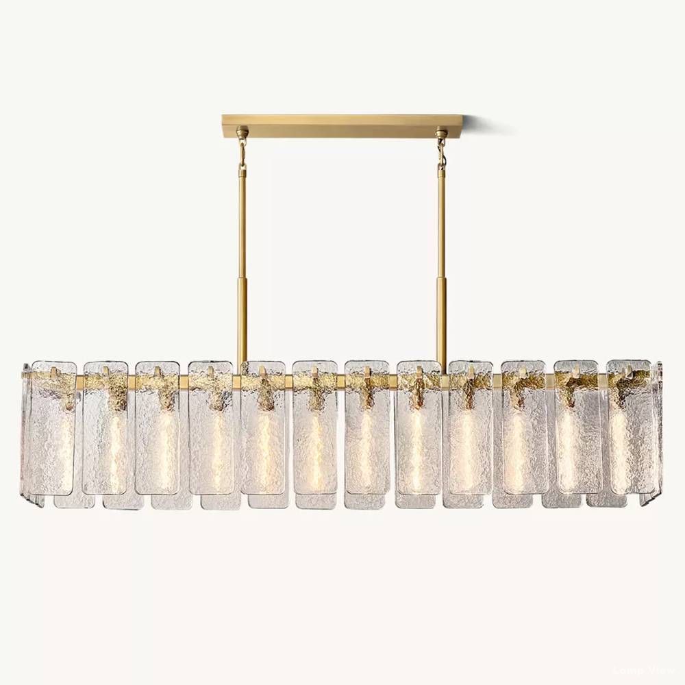 Calamette Diffused Glass Rectangular Chandelier 72"