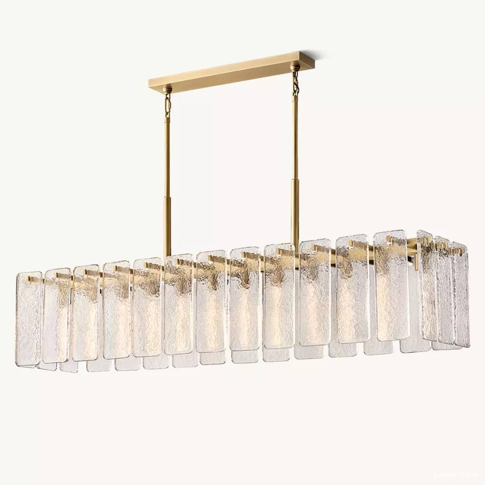 Calamette Diffused Glass Rectangular Chandelier 72"