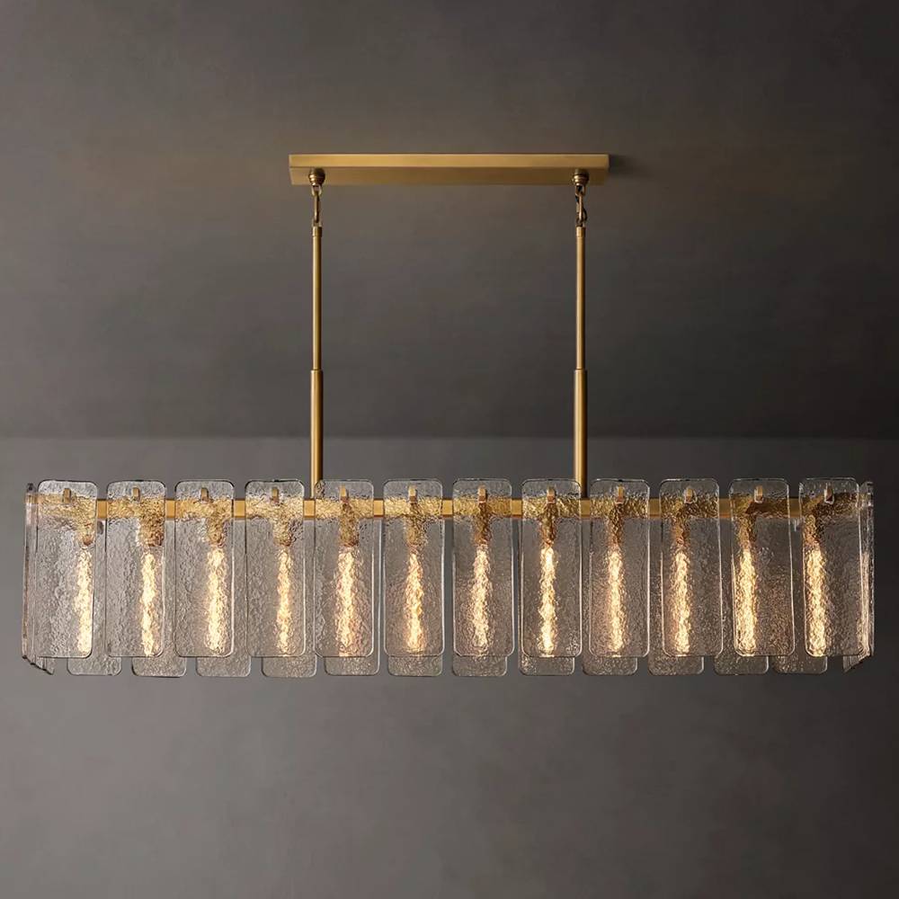 Calamette Diffused Glass Rectangular Chandelier 72"