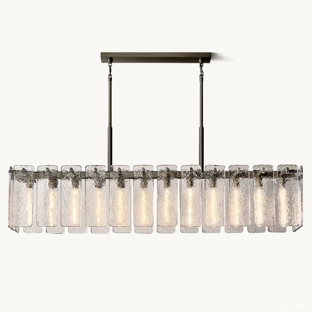 Calamette Diffused Glass Rectangular Chandelier 72"