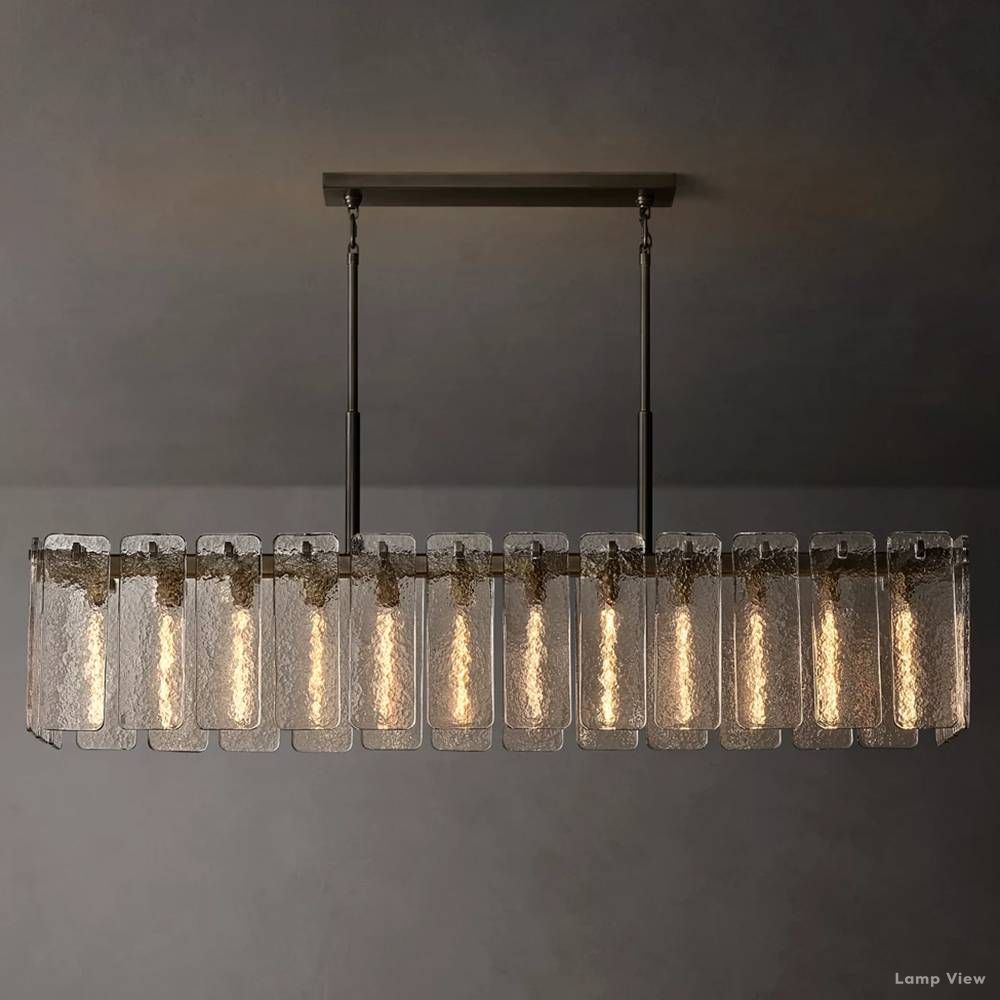 Calamette Diffused Glass Rectangular Chandelier 72"