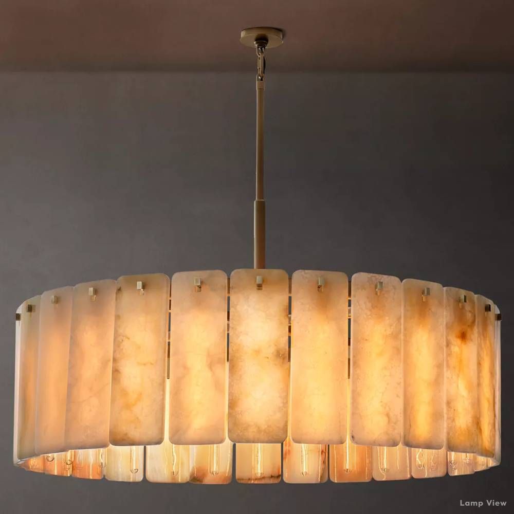 Calamette Diffused Onyx Round Chandelier 48"