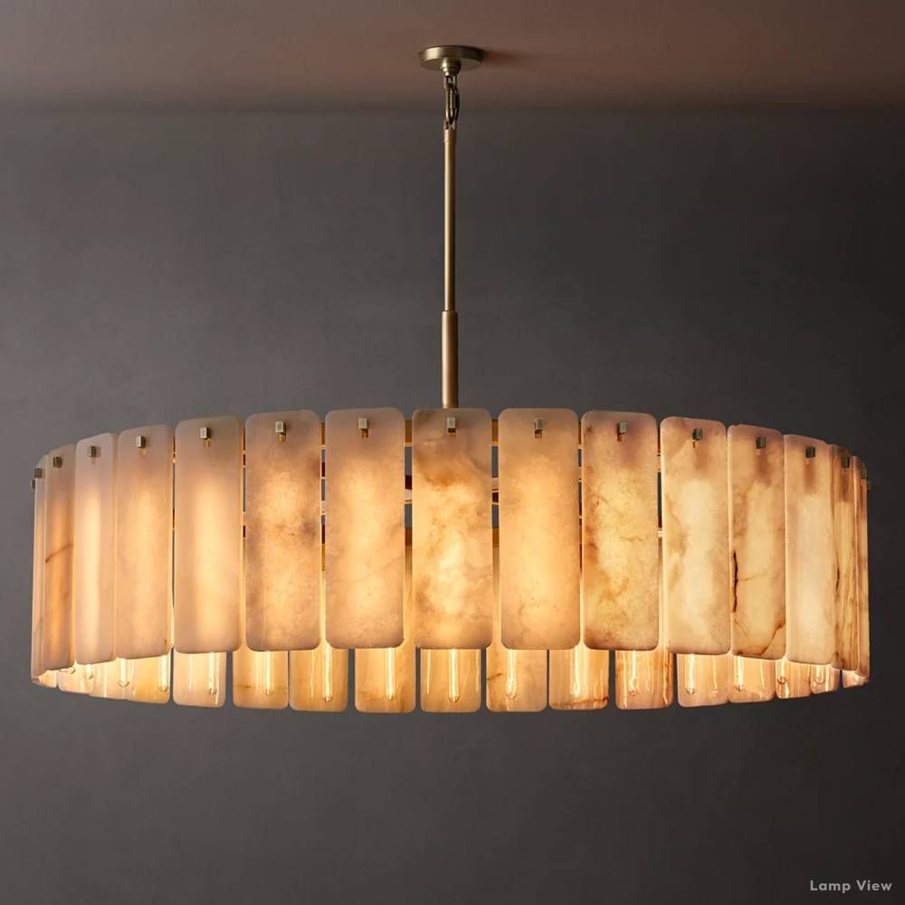 Calamette Diffused Onyx Round Chandelier 60"