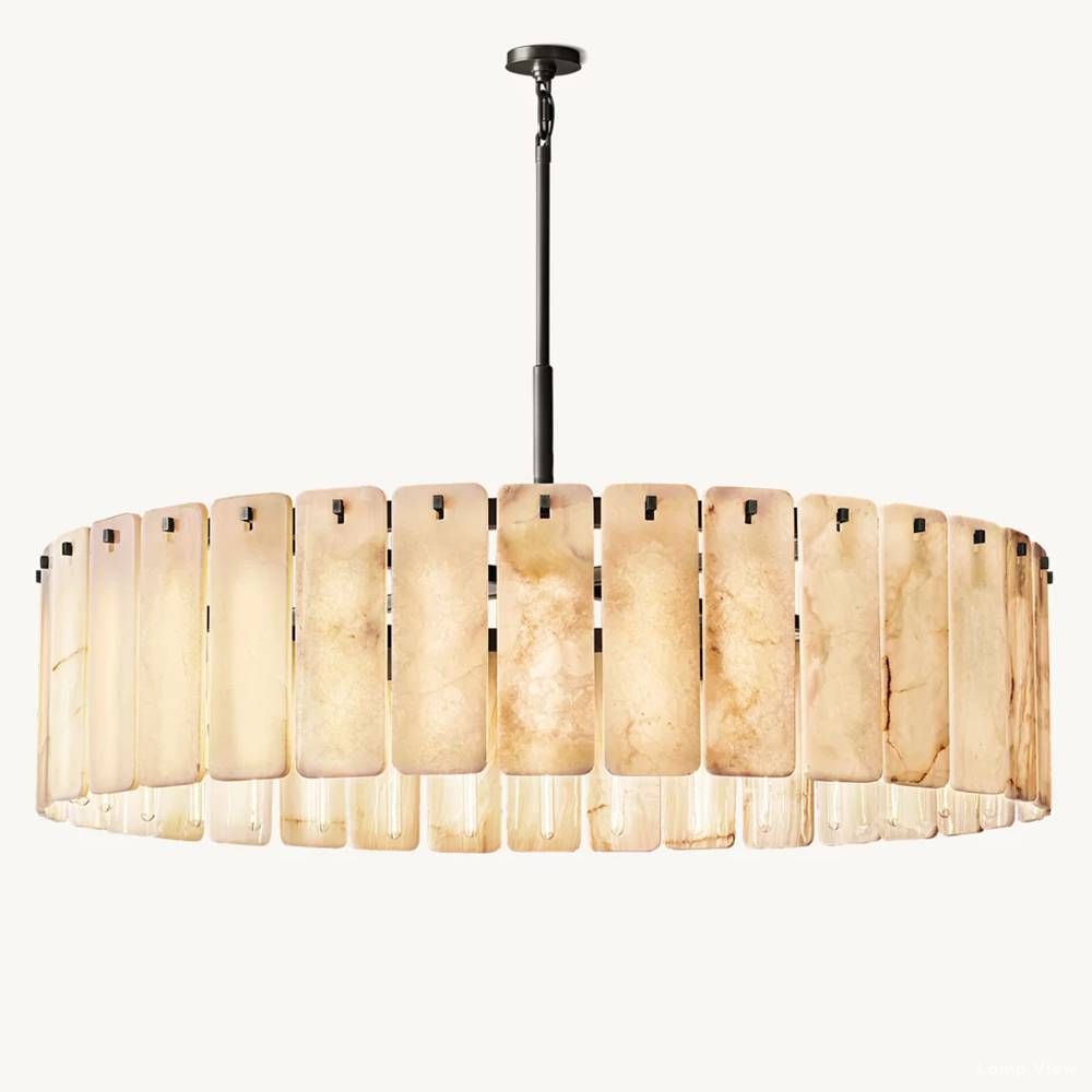 Calamette Diffused Onyx Round Chandelier 60"